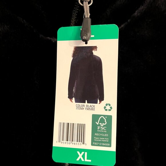 NWT 32 Degrees Heat Fleece Jacket Womens XL Black Full Zip Up Plush Pockets - Picture 3 of 9